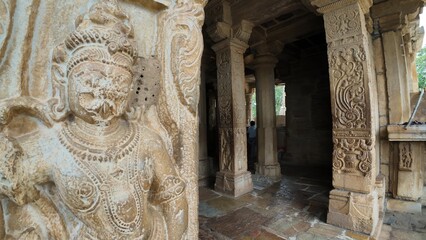 Intricate Stone Carvings of Kumbhshyam Temple within Historic Fort Complex Showcasing Bas-reliefs and Heritage Architecture