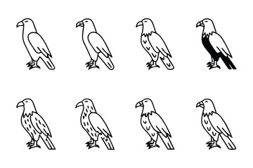 Eagles in variations : a striking array of eagle illustrations in various design, perfect for projects seeking a symbol of strength and freedom.