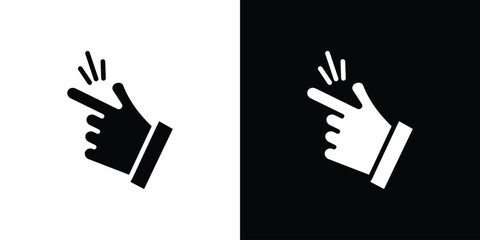 Finger snapping icon set in black glyph style. silhouette collection vector illustration.