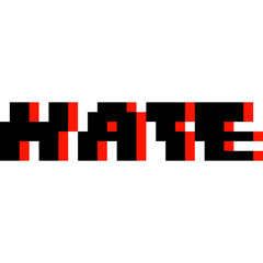 Pixel Cartoon Hate Word Icon