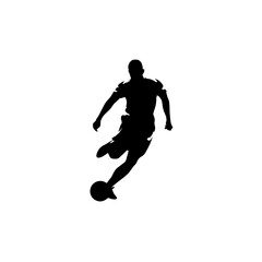 Fototapeta premium A dynamic silhouette of a soccer player controlling the ball.