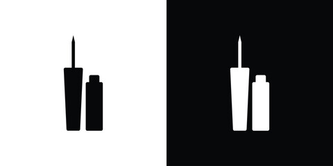 Eyeliner icon set in black glyph style. silhouette collection vector illustration.