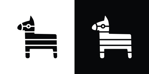 Obraz premium Donkey pinata icon set in black glyph style. silhouette collection vector illustration.
