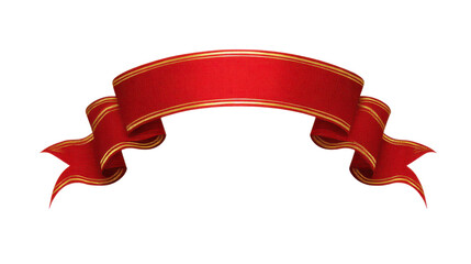 Elegant red banner with golden trim for promotional design use