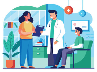 Health Consultation Scene in Modern Clinic