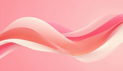 Abstract flowing ribbons in soft pink and peach hues