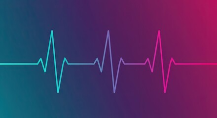 A heartbeat line with gradient background