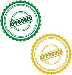 Green and Gold Approved Stamp Seals  Red Approved Rubber Stamp Seal