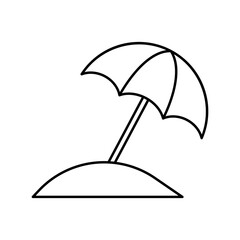 Beach Umbrella Icon – Summer Vacation Symbol