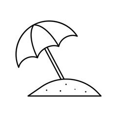 Beach Umbrella Icon – Summer Vacation Symbol