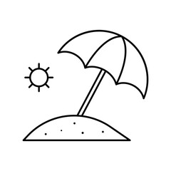 Beach Umbrella Icon – Summer Vacation Symbol