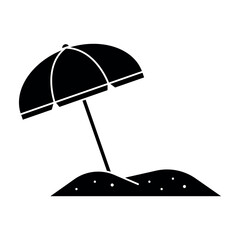 Beach Umbrella Icon – Summer Vacation Symbol