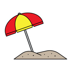Beach Umbrella Icon – Summer Vacation Symbol