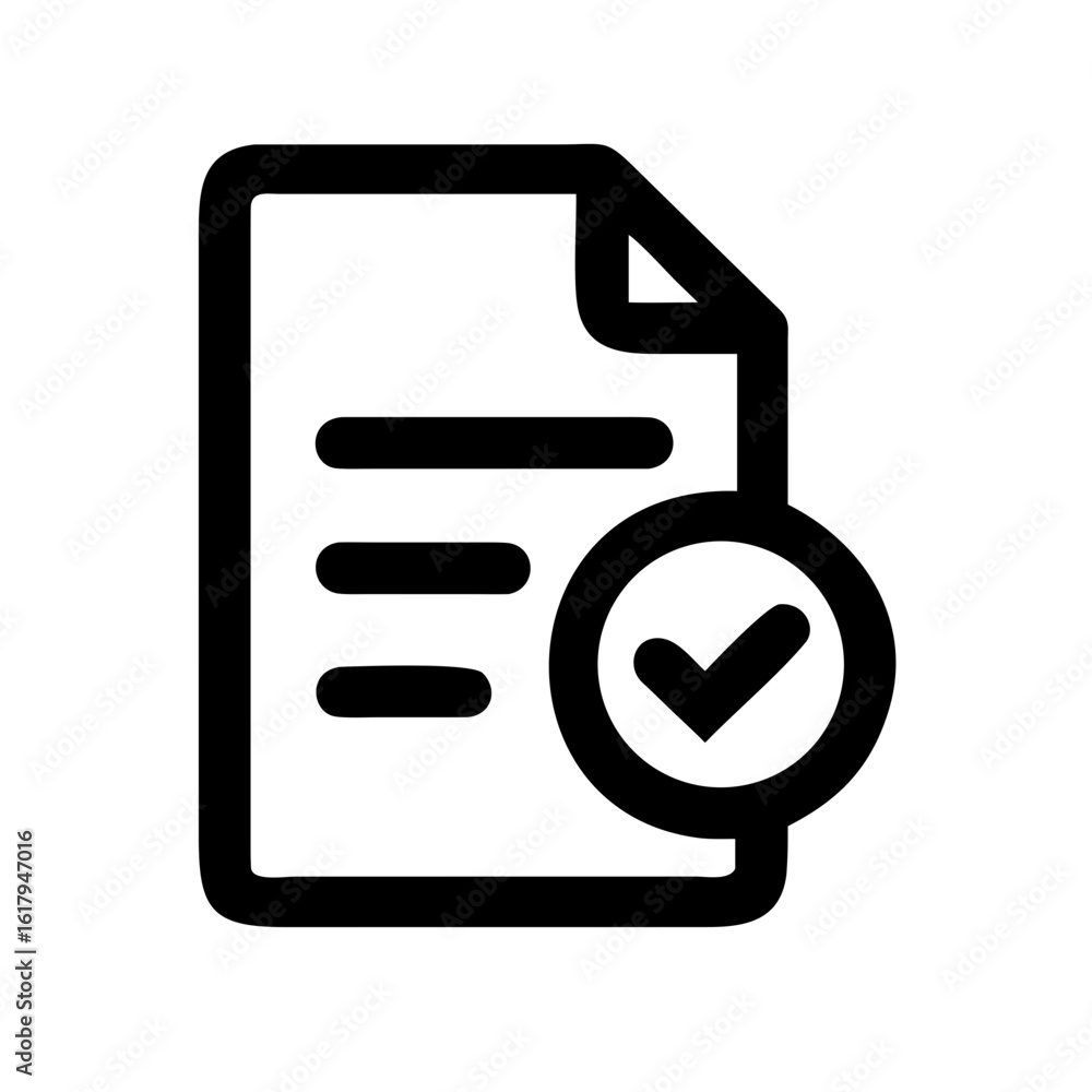 Poster approved document checklist complete task icon vector illustration file completed form agreement