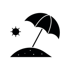 Beach Umbrella Icon – Summer Vacation Symbol