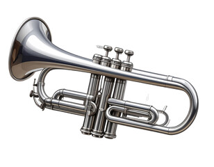 Obraz premium Classic Vintage Trumpet with Ornamental Detailing, Vector Illustration