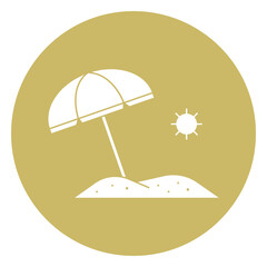 Beach Umbrella Icon – Summer Vacation Symbol