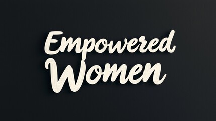 Obraz premium Empowered Women: Bold Script Typography on Dark Background