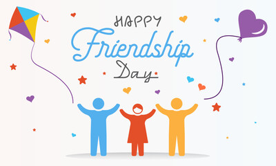 Happy friendship day. Vector illustration of happy friendship day background poster with happy friend vector illustration.