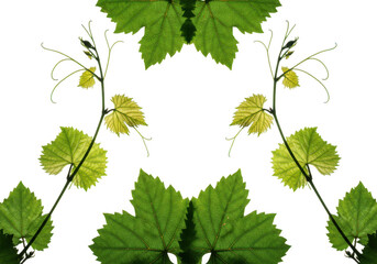 Green grapevine sprouts isolated on transparent background