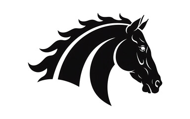 Fototapeta premium Black horse head isolated on white