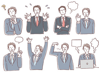 スーツの男性、ビジネスマン　セット