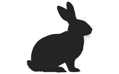 Obraz premium Rabbit silhouette isolated on white background