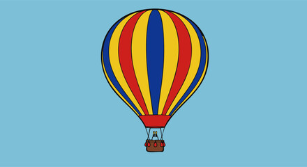 Obraz premium Striped Hot Air Balloon