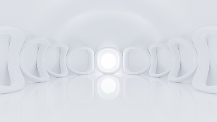 Abstract Futuristic empty floor and room Sci-Fi Corridor With light for showcase,room,interior,display products.Modern Future cement floor and wall background technology interior concept.3d render
