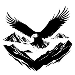 Flying eagle silhouette 