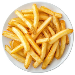Golden French Fries on a White Plate