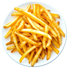 Golden French Fries on a White Plate