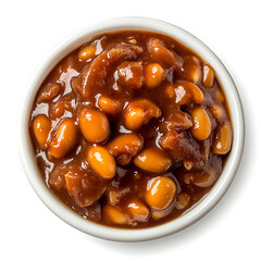 Bowl of Baked Beans with Rich, Savory Sauce