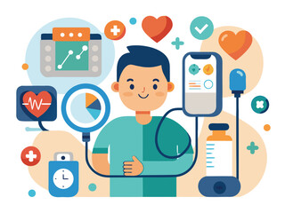 Medical Equipment and Heart Health Illustration