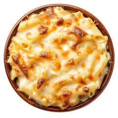 Baked Macaroni and Cheese in a Ceramic Bowl