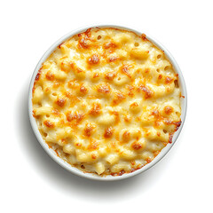 Baked Macaroni and Cheese in a White Bowl