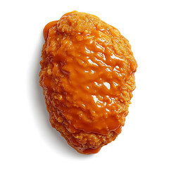 Crispy Fried Chicken Wing Coated in Shiny Orange Sauce