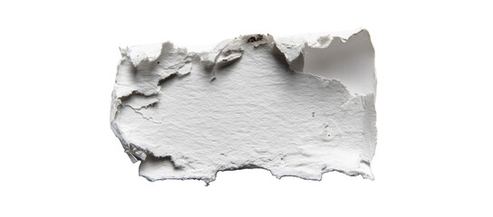 Torn, textured white patch
