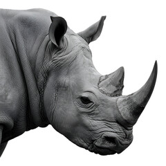 Majestic Rhino Profile Captures Raw Power and Natural Beauty with Intricate Skin Detail