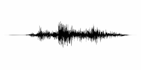 Seismogram of various seismic activities recording vector illustration, earthquake waves on paper fix, stereo audio wave diagram background. Earthquake seismic activity.