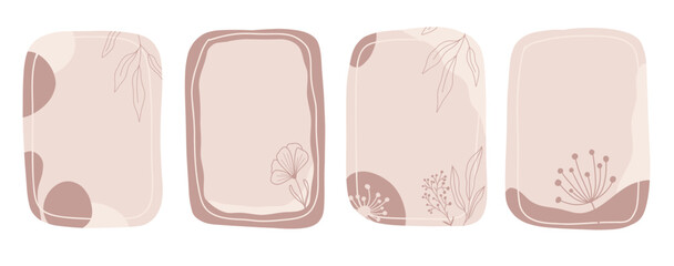 Minimal Nature-Inspired Frames with Plant Illustrations