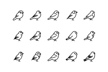A Chorus of Birds: A charming minimalist illustration showcases a flock of birds in a clean, modern style, highlighting the grace of the avian world. 