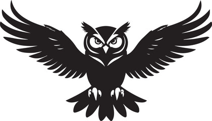 Nocturnal Bird Vector in Flight Pose