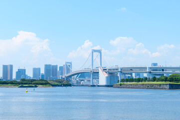 夏のお台場海浜公園の風景