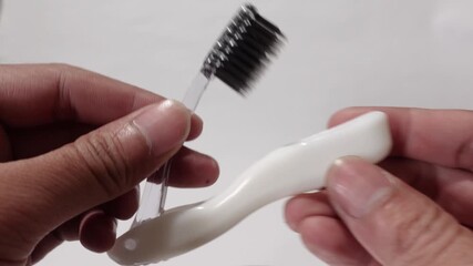 A travel toothbrush with a flexible, bendable design, offering practicality and convenience for on-the-go oral care.