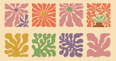 Classic 70s wave and flower pattern