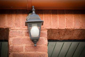 Close-up of the wall lamp
