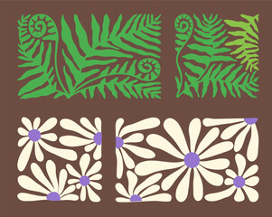 Artistic wave and flower pattern from the 70s