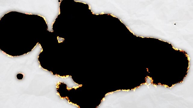 paper transition burning effect moving randomly on background. 4K resolution video