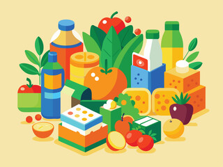 Food delivery with fresh ingredients and bags